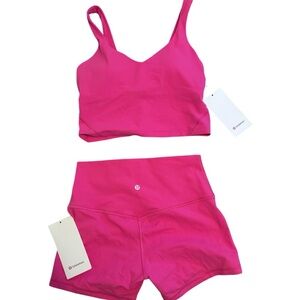 lululemon athletica Pink Sports Bra and Shorts Set